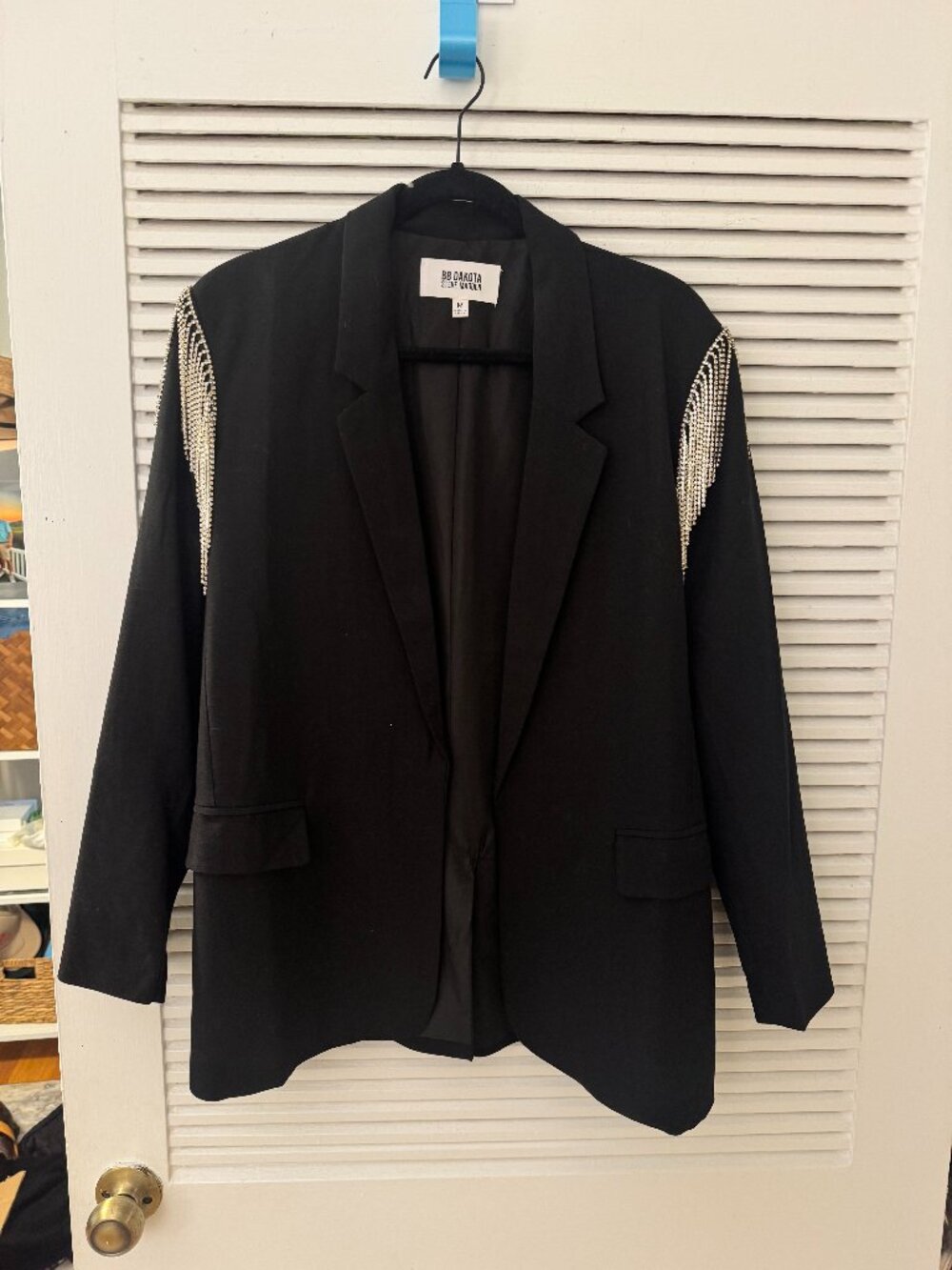 BB Dakota Rhinestone Fringe Blazer